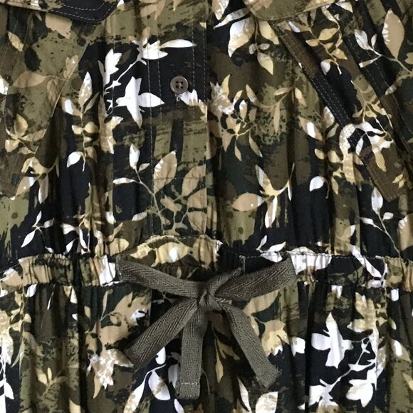 Triple Five Soul NYC Soft Button Down Floral Camo Military Dress - Picture 9 of 16